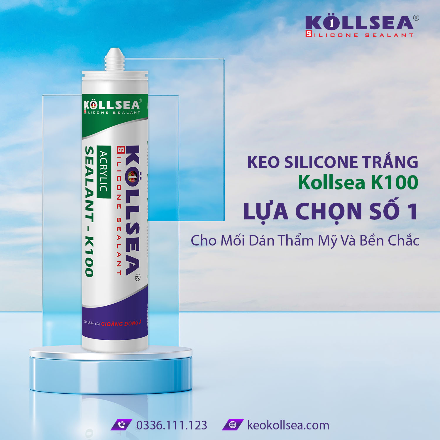 Kollsea Acrylic Sealant – K100 màu trắng – Lựa Chọn Số 1 Cho Mối Dán Thẩm Mỹ Và Bền Chắc