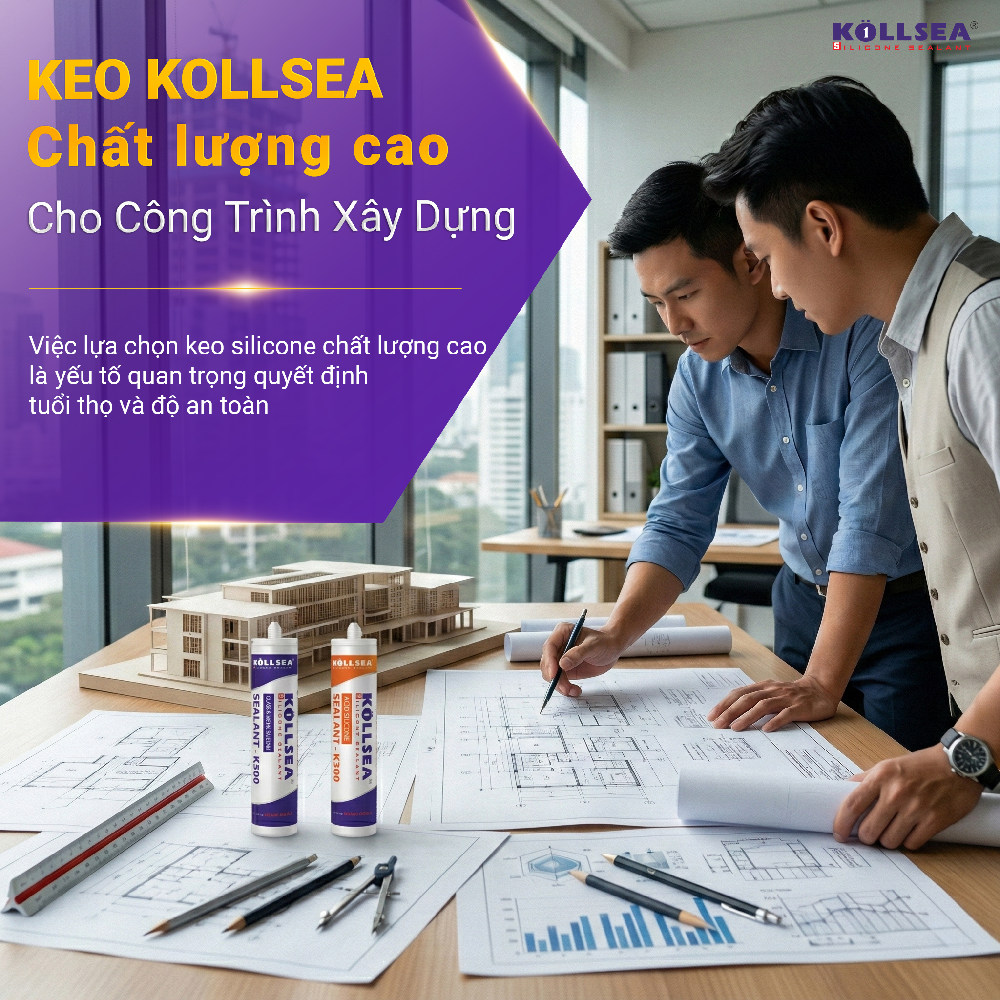 Keo Kollsea Silicone Chất Lượng Cao Cho Công Trình Xây Dựng